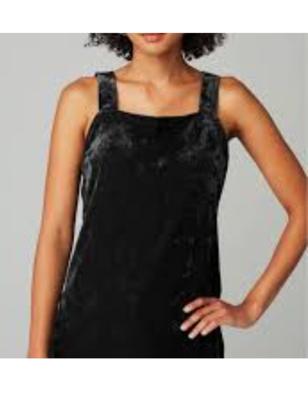 J. Jill crushed velvet wide strap sleeveless black tank top size Large TALL